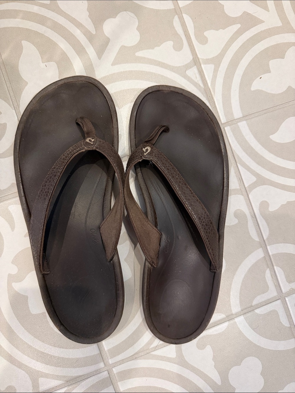 Olukai women’s Brown Leather Flip Flop Sandals